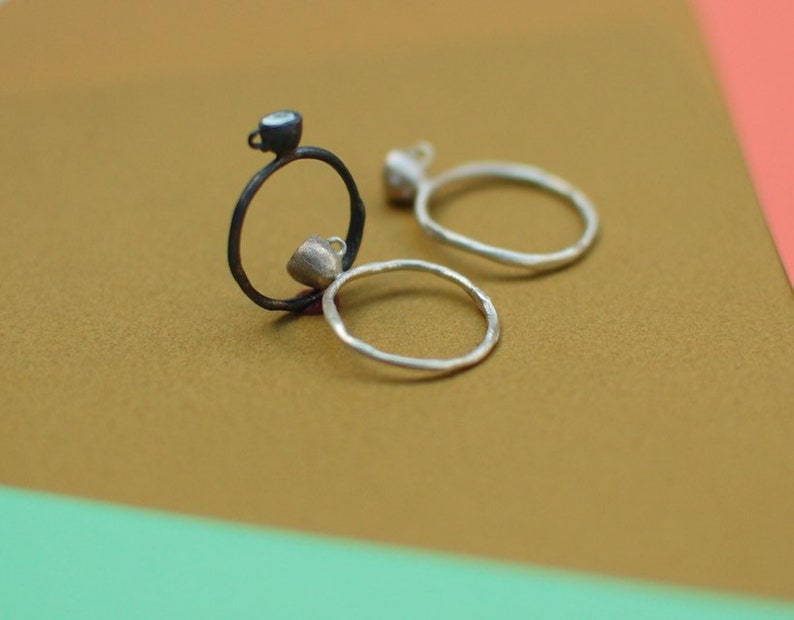 tiny cup ring, cute ring, stackable, matcha image 5