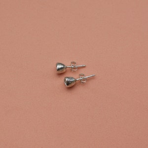 silver cups stud earrings image 4