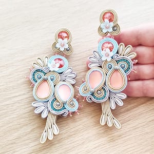 soutache earrings, flower earrings