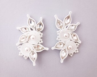 Boho bridal earrings in soutache