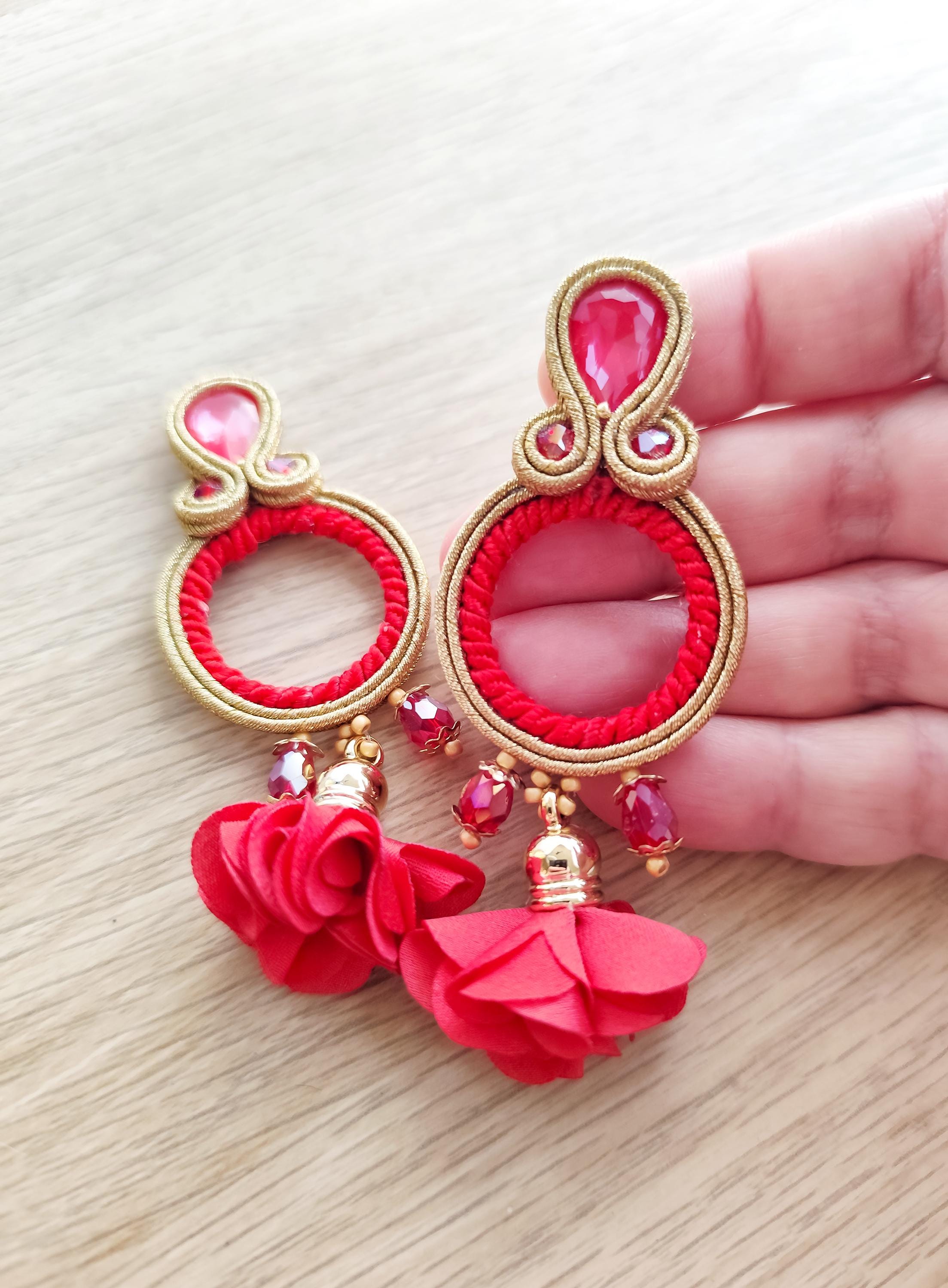 Orecchini Boho Statement Per Le Donne Orecchini Colorati Con Strass - Foto 10