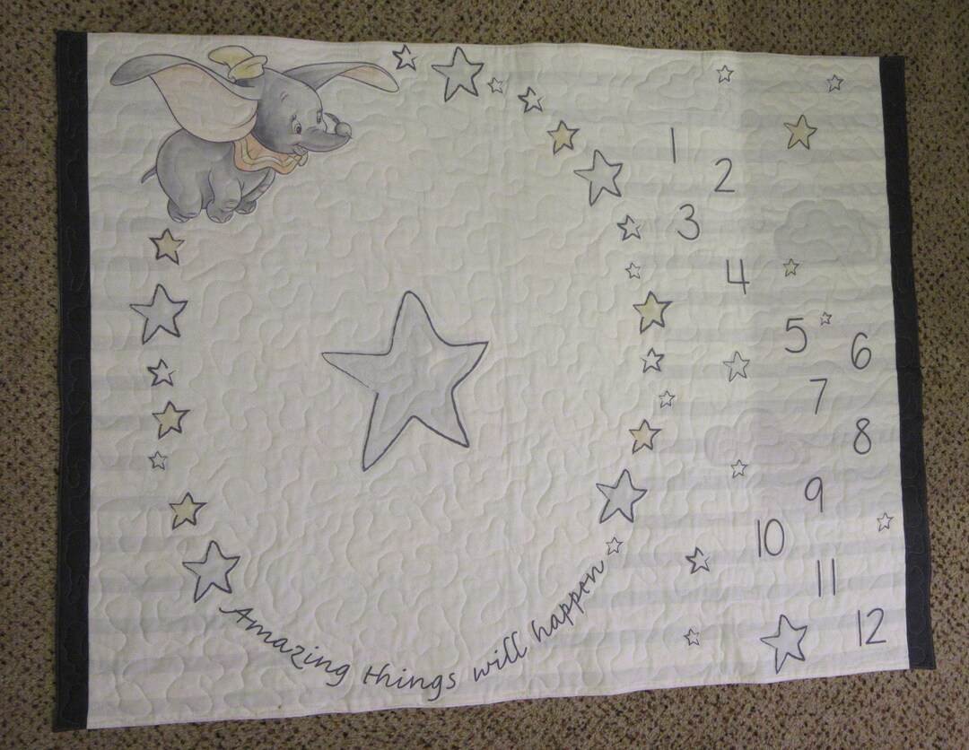 Dumbo Milestone Market and Elephant Patchwork Baby Quilt Etsy