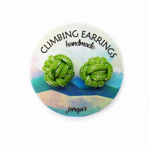 Climbing knot - rope earrings / green