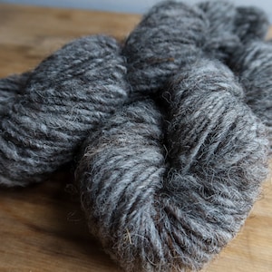 Handspun Ryeland yarn - chunky lopi style single - grey
