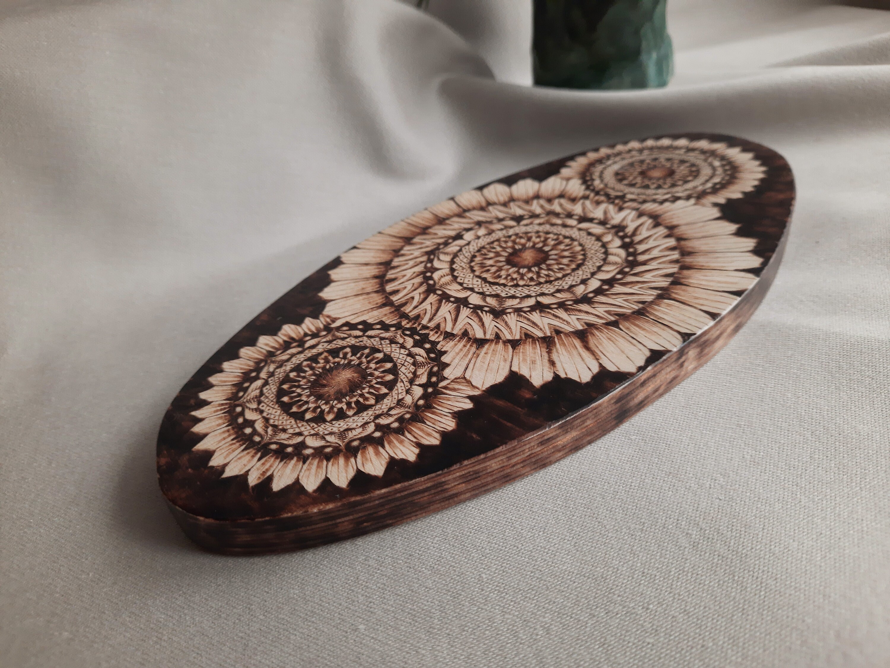 Holz Rustikaler Drei Sonnenblumen Wandbehang Natur | Etsy