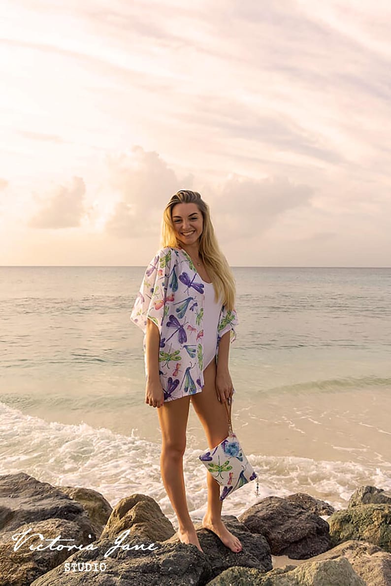 Milumia Womens Plus Size Floral Print Chiffon Swimwear