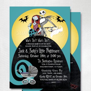 jack and sally baby shower invitations