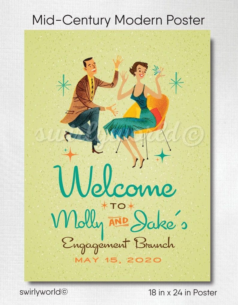 Large Sign Poster for Midcentury Modern Wedding Etsy