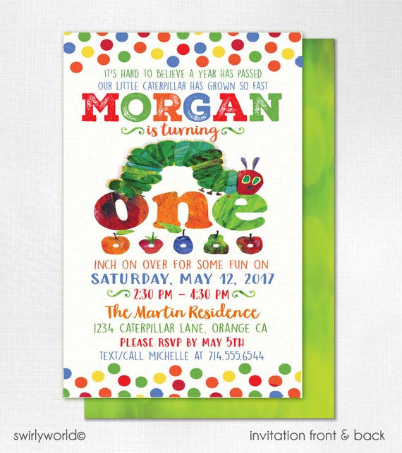 Hungry Caterpillar 1St Birthday Invitations 5