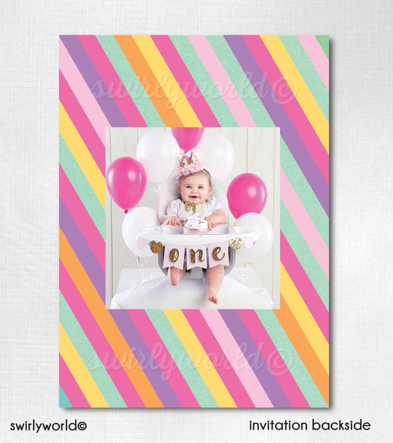 Digital 1st Birthday Invitations Vintage Carousel First Etsy