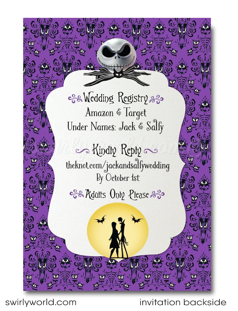 Printed Nightmare Before Christmas Wedding Invitations. Jack Etsy