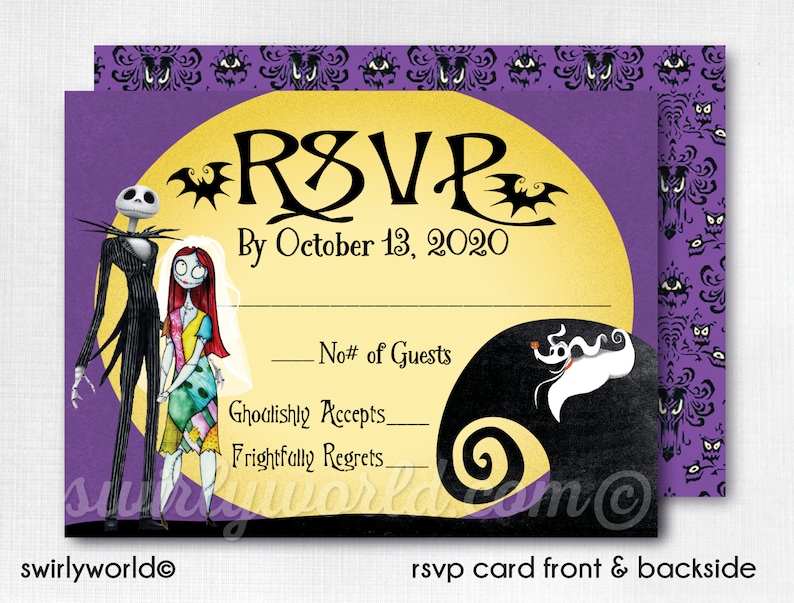 Printed Nightmare Before Christmas Wedding Invitations. Jack Etsy