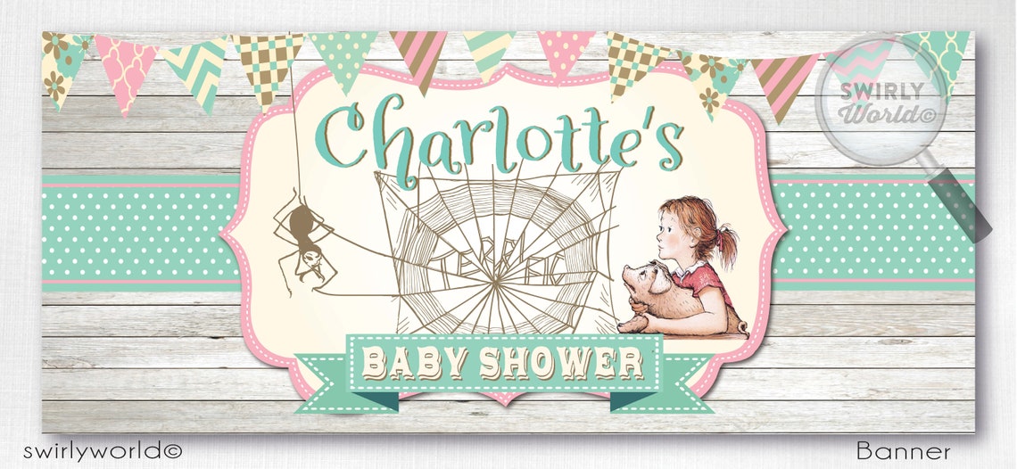 Digital Charlotte's  Baby Shower Banner. Digital Etsy
