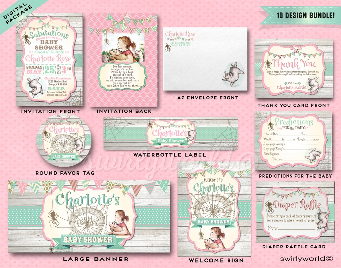 Digital Charlotte's  Baby Shower Bundle Pack Edit Etsy