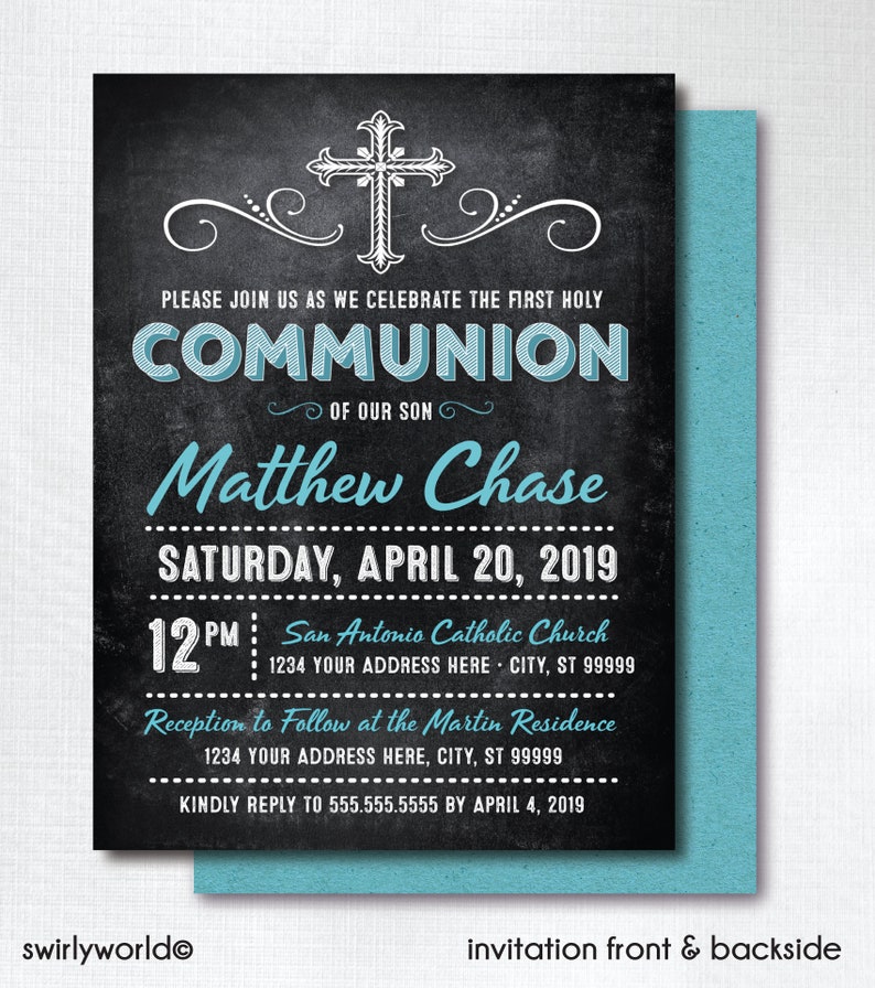 Digital 1st Holy Communion Invitations Boys First Holy Etsy