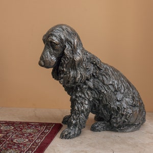 Sitting Cocker Spaniel Dog Statue | Large Bronze Resin Sculpture | Outdoor Garden Life-Size Dog Art, by Tanya Russell MRBS