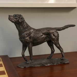 Standing Labrador Dog Statue | Small Bronze Resin Sculpture | Animal Labrador Dog Gift, by Tanya Russell MRBS