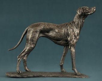 Standing Vizsla Dog Statue | Small Bronze Resin Sculpture | Vizsla Animal Dog Gift, by Tanya Russell MRBS