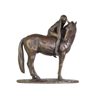 Horse and Girl Statue | Medium Bronze Resin Sculpture | Horse and Rider Art Gift, by Tanya Russell MRBS
