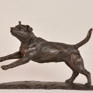 Running Jack Russell Terrier Dog Statue | Small Bronze Ornament | Bronze Resin Sculpture | Animal Jack Russell Gift, by Tanya Russell MRBS