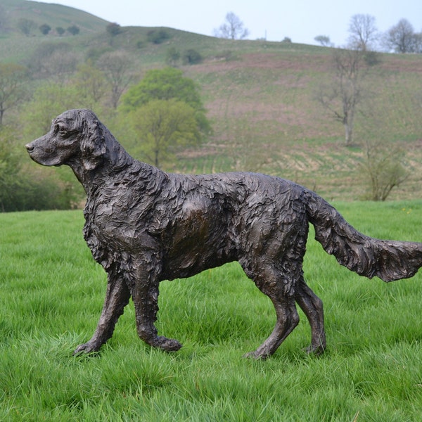 Walking English Setter Dog Statue | Large Bronze Sculpture | Outdoor Life-Size Animal Art, by Tanya Russell MRBS