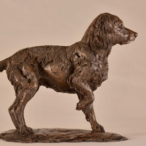 Small Standing Spaniel Animal Statue | Small Bronze Resin Spaniel Sculpture | Wildlife Dog Gift, by Tanya Russell MRBS