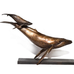 Foundry Bronze Whale and Calf Statue Medium Bronze Metal - Etsy UK