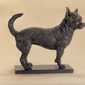 MADE WHEN ORDERED Standing Chihuahua Dog Statue | Bronze Resin Sculpture | Outdoor Garden Life-Size Animal Art, by Tanya Russell