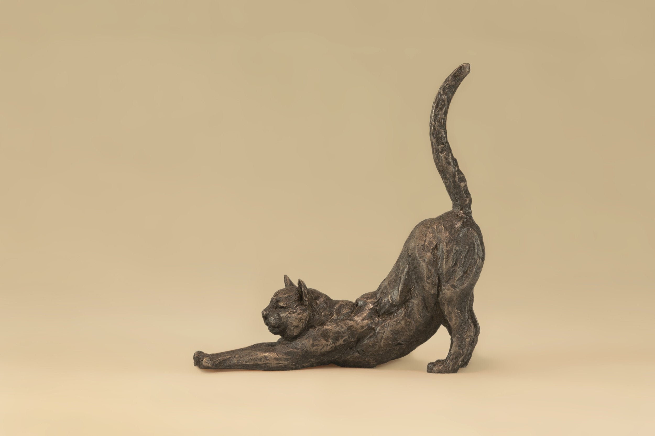 Stretching Cat Animal Statue Small Bronze Ornament Bronze 