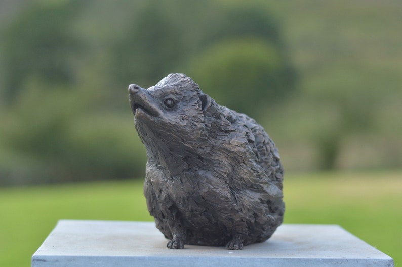 Estatua de erizo / Escultura mediana de resina de bronce / Regalo de erizo de vida silvestre, por Tanya Russell MRBS imagen 2