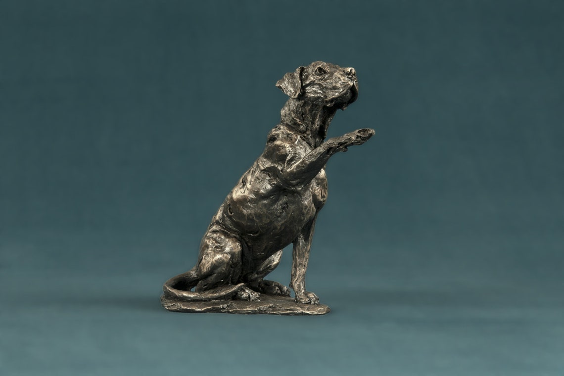 Hope Rescue Hund winken Pfote Tier Statue Kleine Bronze Etsy