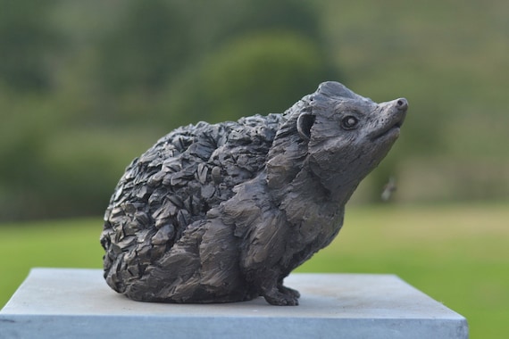 Hedgehog Animal Statue | Medium Bronze Resin Sculpture | Wildlife Hedgehog Gift, by Tanya Russell MRBS