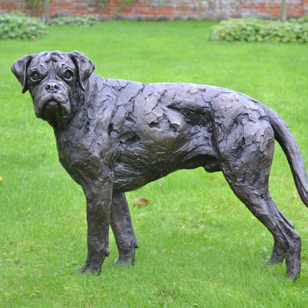 Boxer Dog Garden Statue Etsy