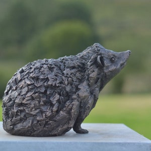 Estatua de erizo / Escultura mediana de resina de bronce / Regalo de erizo de vida silvestre, por Tanya Russell MRBS imagen 7