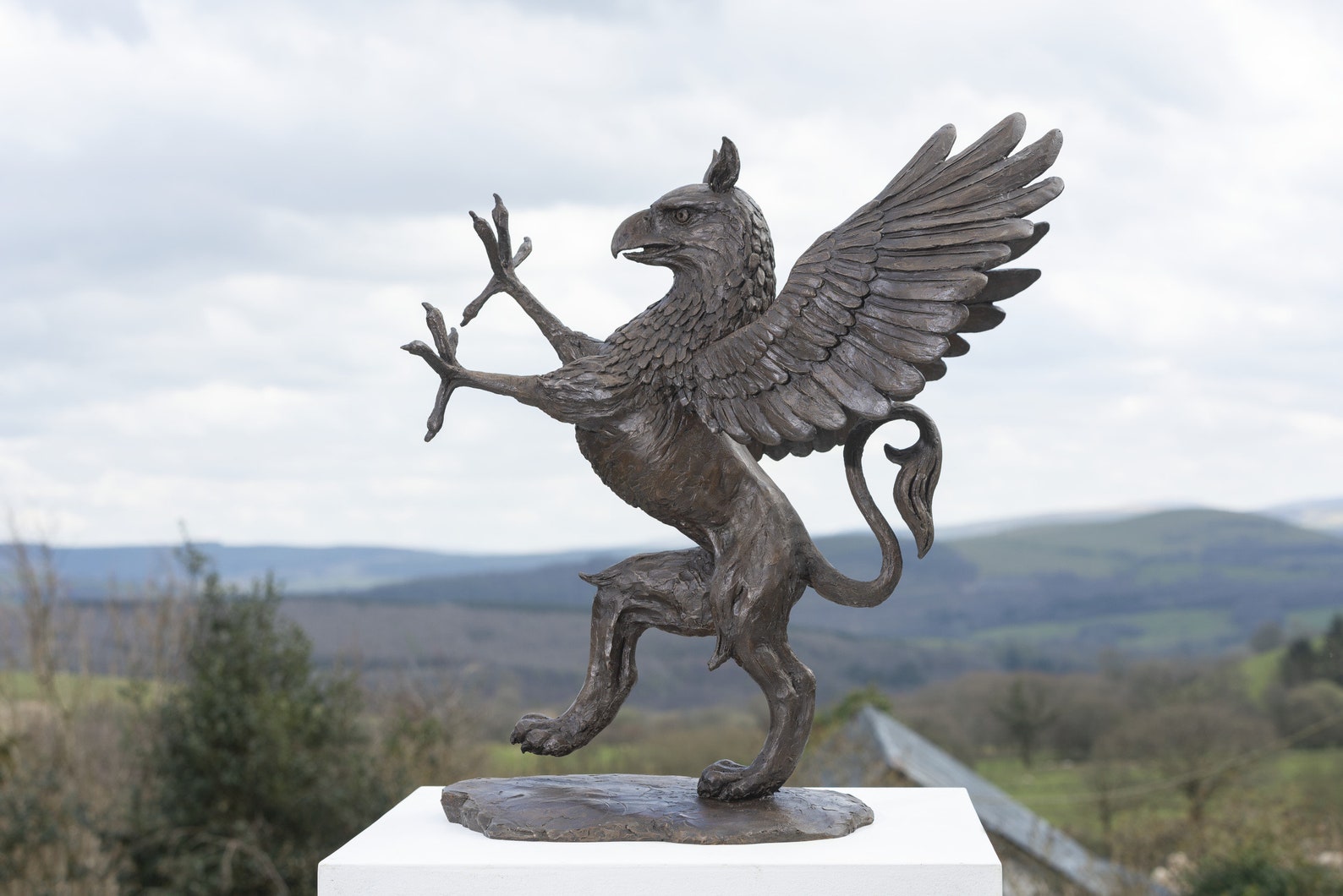 Heraldic Griffin Rampant Statue Large Bronze Ornament | Etsy