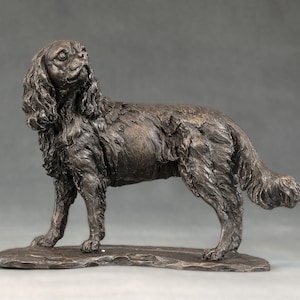 Small Cavalier King Charles Spaniel Dog Statue | Small Bronze Ornament | Bronze Resin Sculpture | Animal Cavalier Gift by Tanya Russell MRBS