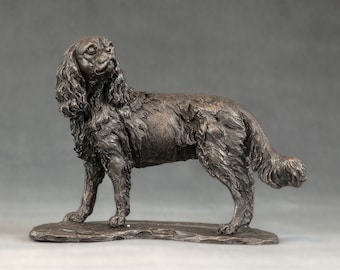 陶器　大きな　キャバリア？犬の陶器置物 大型キャバリア キング チャールズ スパニエル 犬 陶器 置物 - 中国の