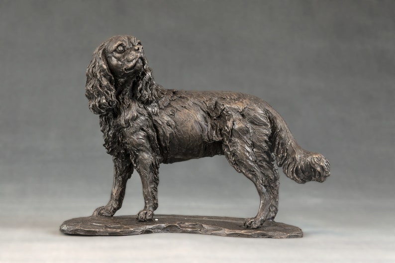 Small Cavalier King Charles Spaniel Dog Statue Small Bronze | Etsy