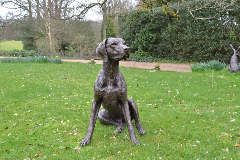 Sitting Pointer Dog Statue Large Bronze Ornament Bronze Etsy