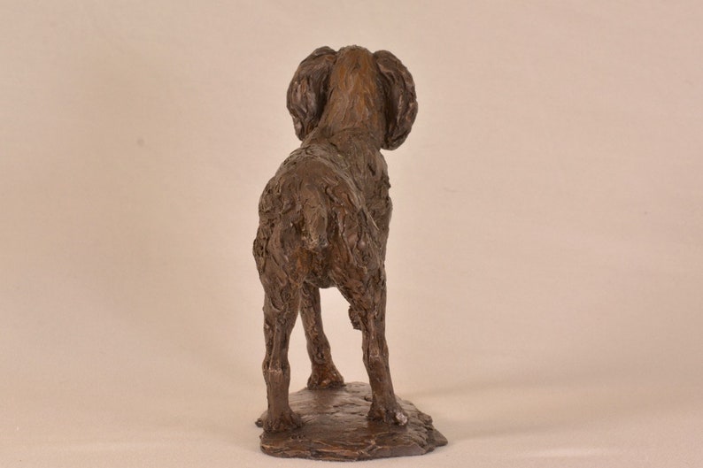 by Tanya Russell MRBS Wildlife Dog Gift Bronze Resin Sculpture Small Standing Spaniel Animal Statue Small Bronze Ornament