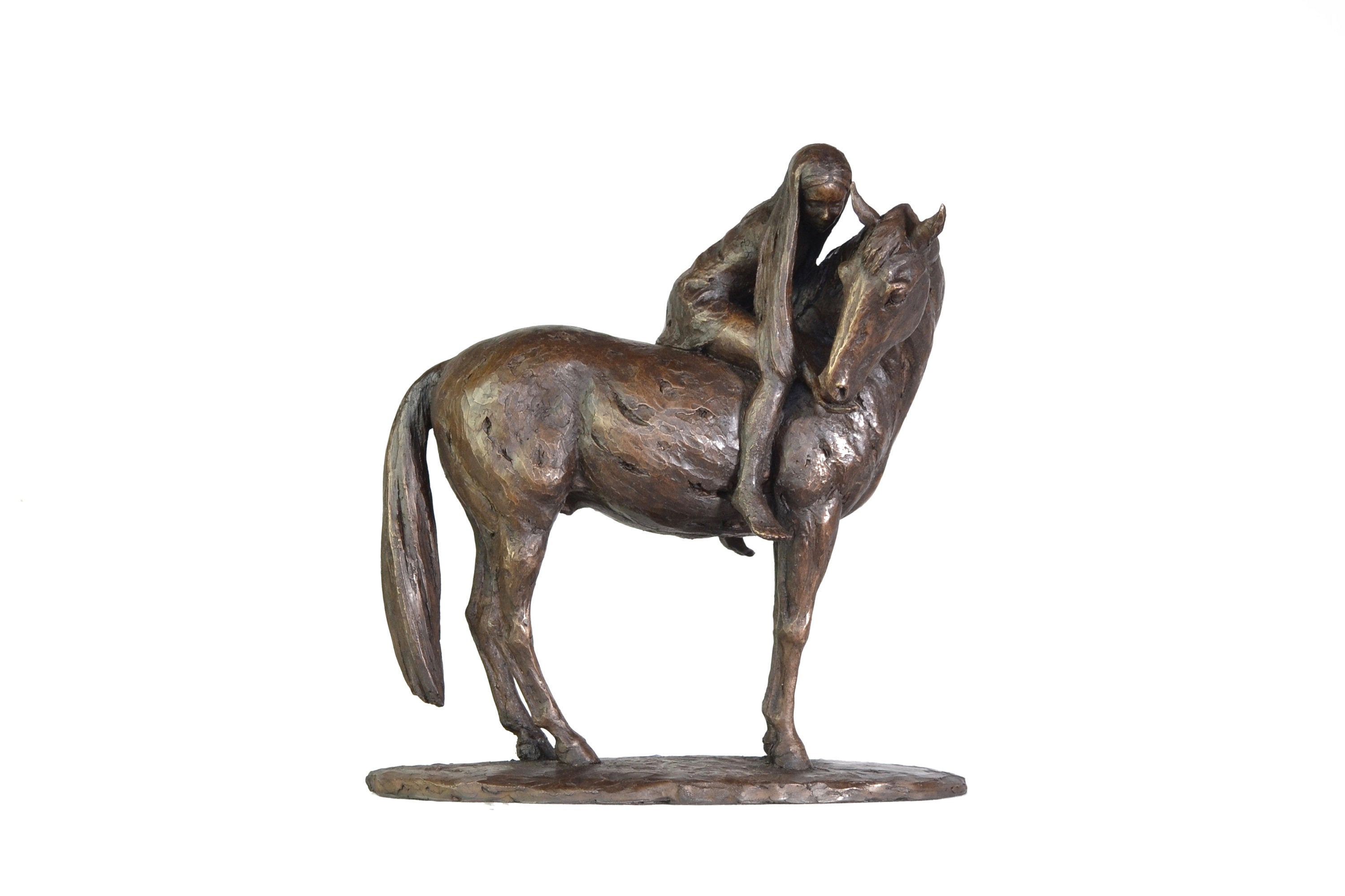 Horse and Girl Statue Large Bronze Ornament Bronze Resin Etsy