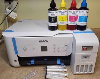 New Epson ET-2803 Sublimation Printer Bundle no cartridges needed With Sublimation Ink