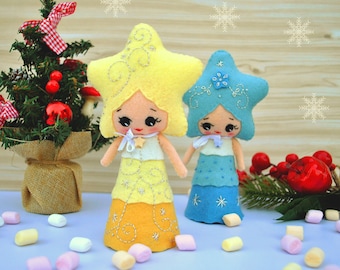 Christmas star tree topper  Christmas  star doll Christmas tree ornament  Christmas decor Keepsake New Year's gift