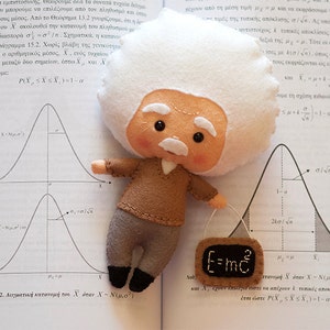 Albert Einstein doll, Science teacher gift, Physics toy, Math gift, College student gift, Physics teacher, Graduation gift, phd student gift image 1