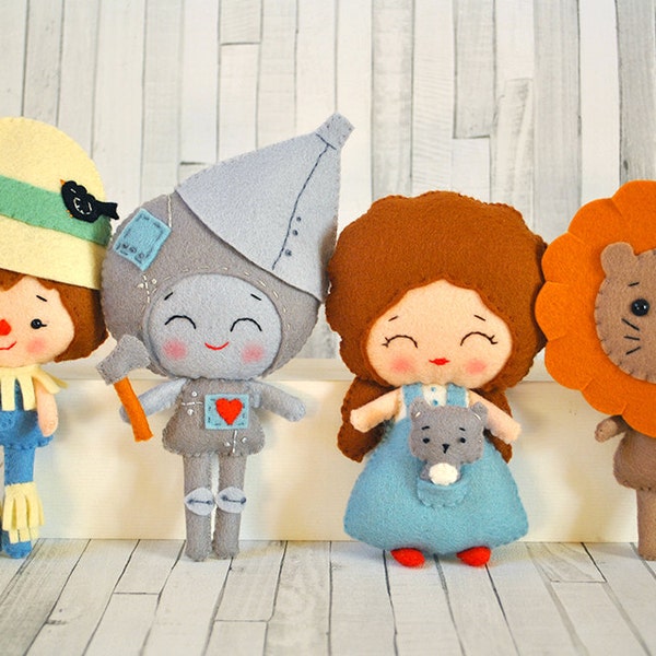 Wizard of Oz plush toys Dorothy and Toto doll Wizard Of Oz baby gift Scarecrow doll Cowardly Lion doll Tin man doll Wizard of Oz figures