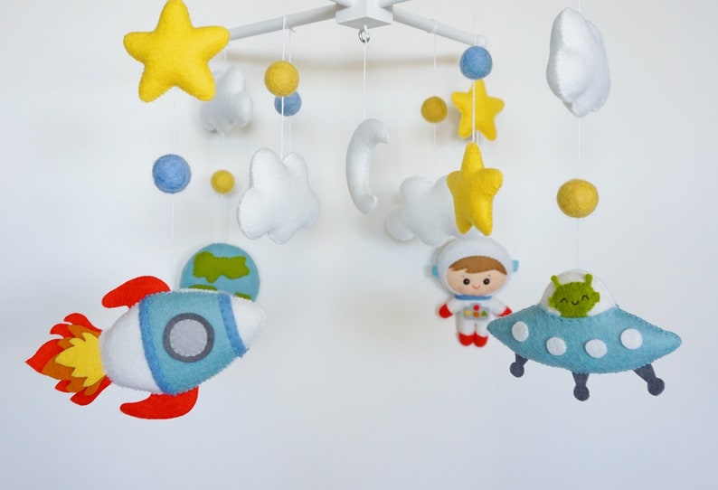 Space Baby Mobile Nursery Mobile Crib Mobile Cot Mobile Etsy