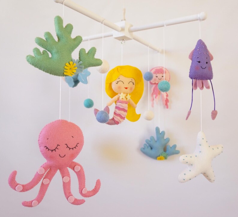 Mermaid Baby Mobile Nursery Mobile Crib Mobile Cot Mobile Etsy