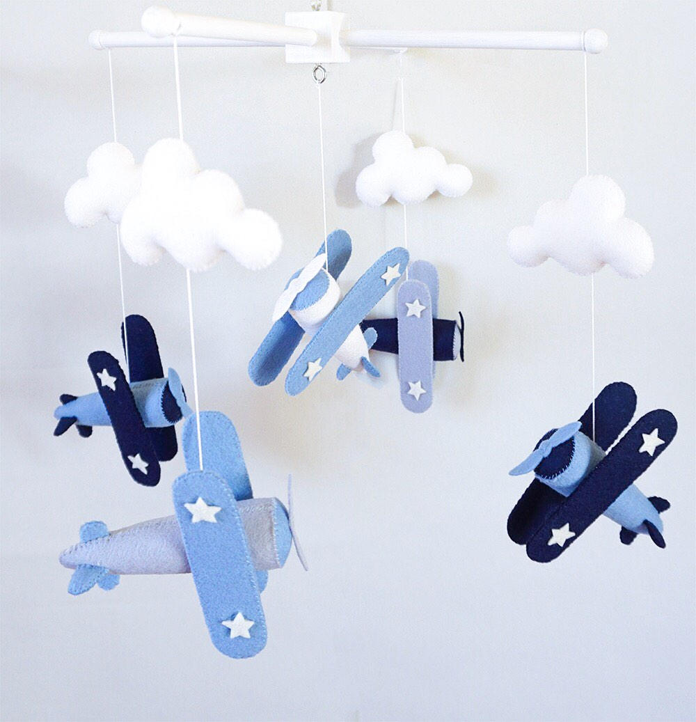 Airplane Baby Mobile Vintage Plane Nursery Mobile Travel Crib