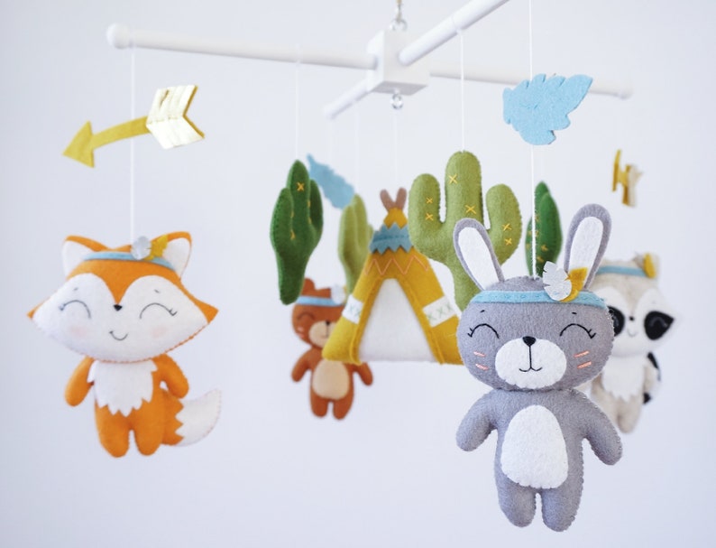 Boho Baby Mobile Tribal Nursery Mobile Crib Mobile Cot Etsy