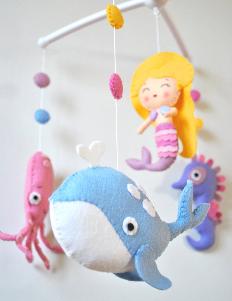 Mermaid Baby Mobile Nursery Mobile Ocean Mobile Fish Etsy
